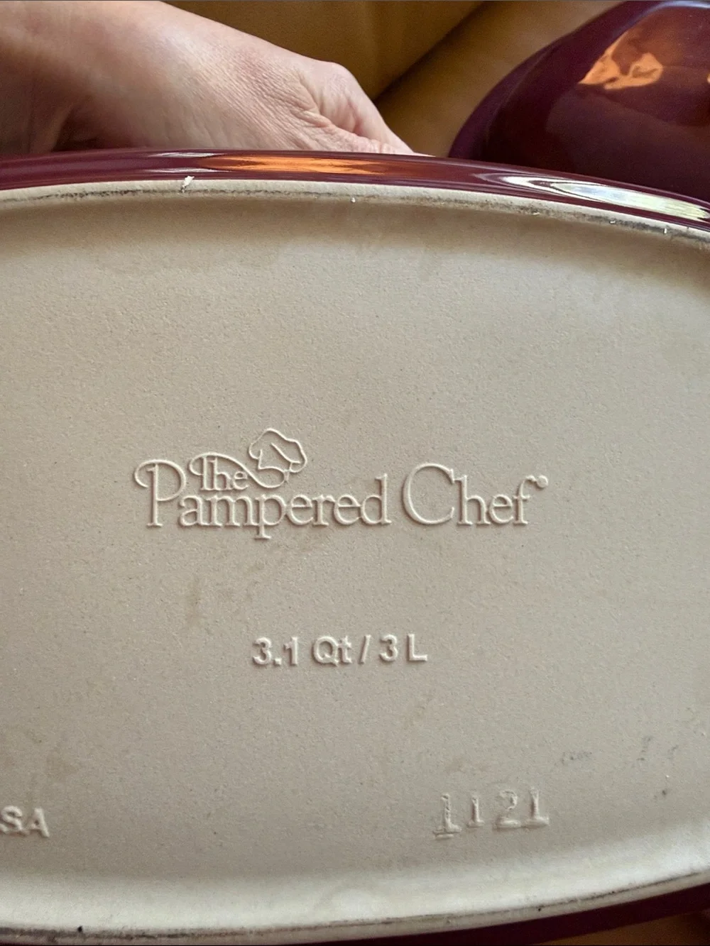 Pampered Chef Plum Glazed Covered Stoneware Casserole
